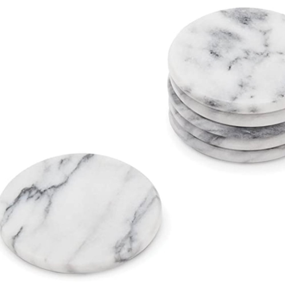 Marble Coasters with a black velvet non-scratch, non-slip bottom